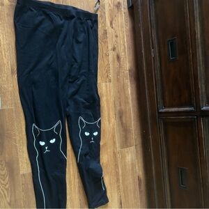 ModCloth Black Cat Print Leggings in size 2x
